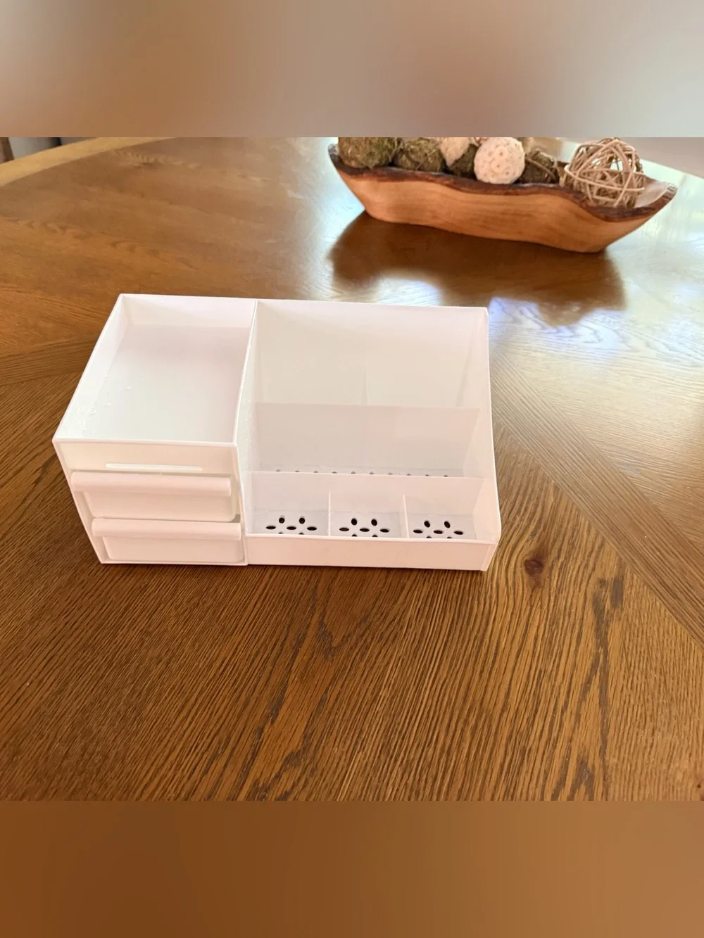 White Makeup Organizer with Drawers – Vanity Bathroom Desk Storage